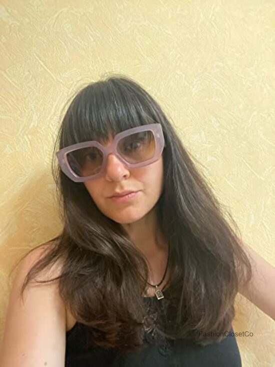 Oversized Square Sunglasses Thick Frame UV400 Protection Unisex main image 4